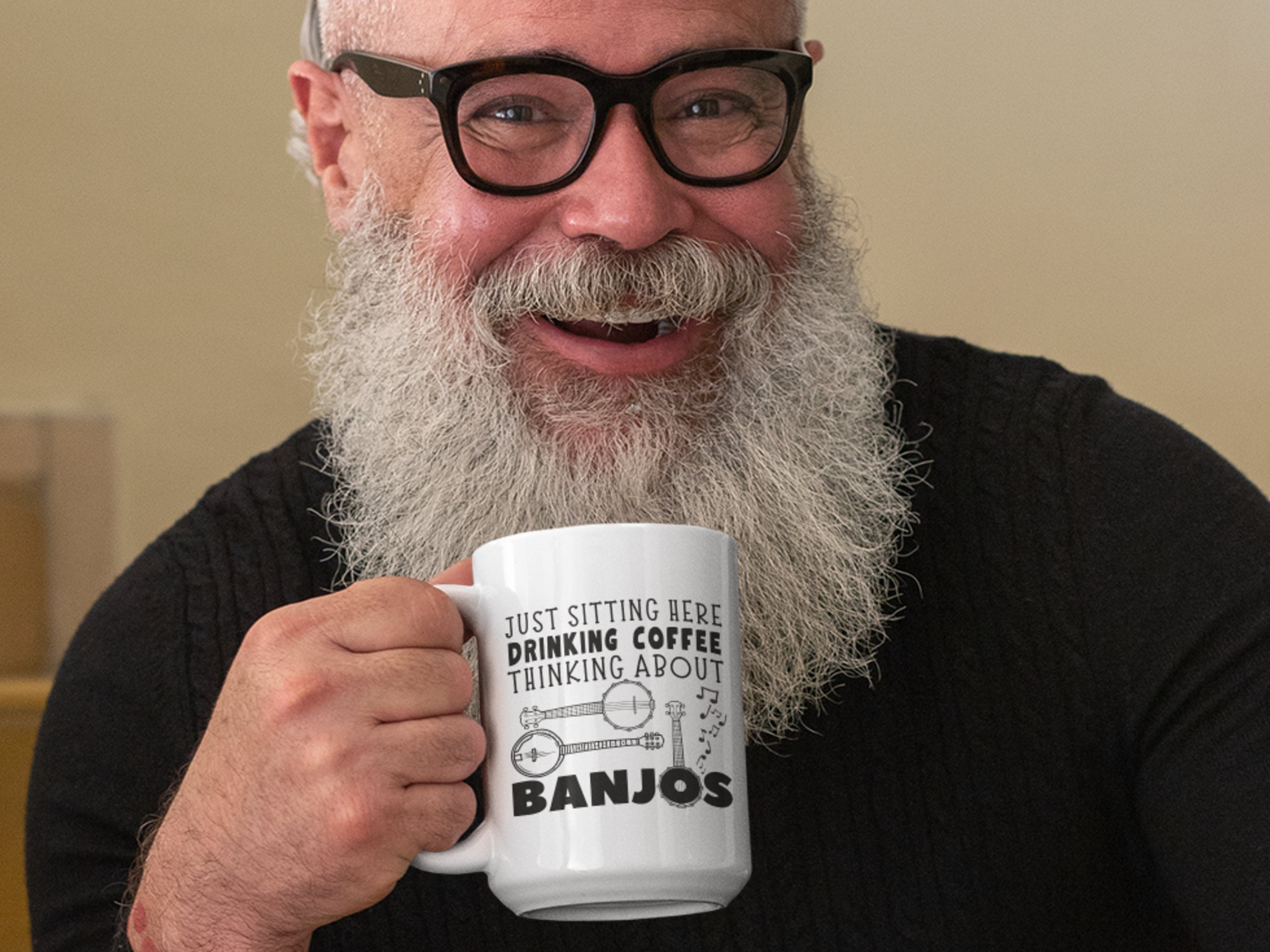 Banjos Banjo Coffee Mug 15oz Coffee Mug Just Sitting Etsy