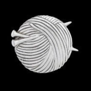 Pewter Knitting Ball Lapel Pin