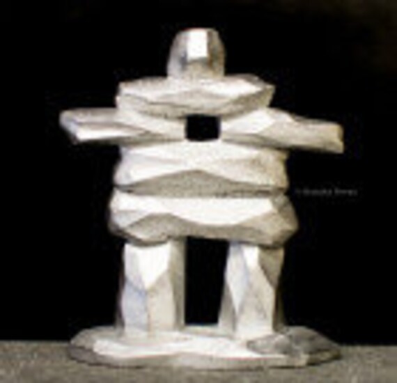 Pewter Inukshuk Statue Etsy