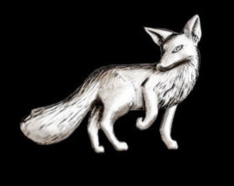 Fox Pewter Lapel Pin - Hat Pin