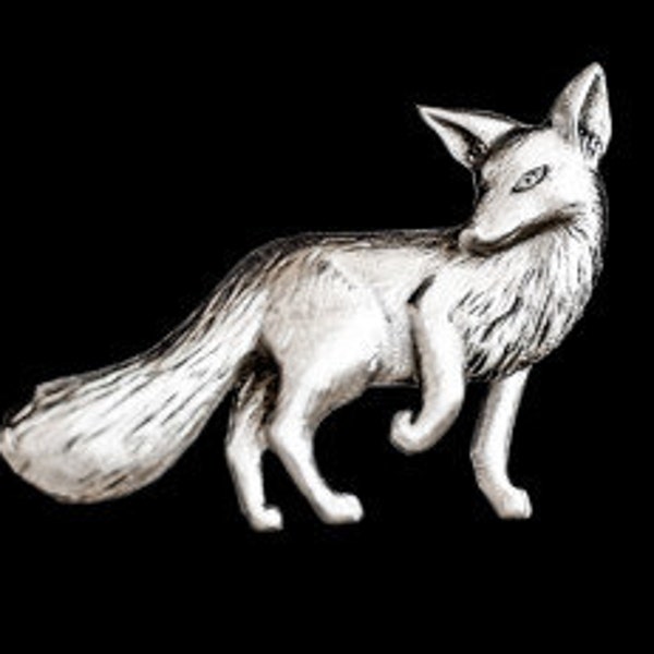 Fox Pewter Lapel Pin - Hat Pin