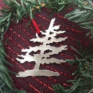 Wind Swept Pine Pewter Christmas Ornament - Christmas Tree Decorations - Windswept Pine - Group of Seven
