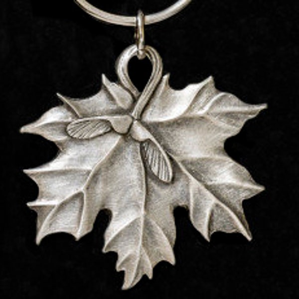 Pewter Maple Leaf Key Chain