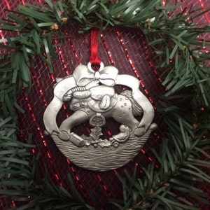 Baby's 1st Rocking Horse Pewter Christmas Ornament Baby's 1st Christmas Baby's 1st ornament Baby's First ornament Pewter Ornaments image 2