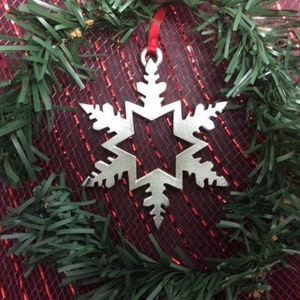 Snowflake Pewter Christmas Ornament - Snowflake ornament - Pewter Snowflake - Christmas Tree Decoration - Pewter Christmas Ornaments