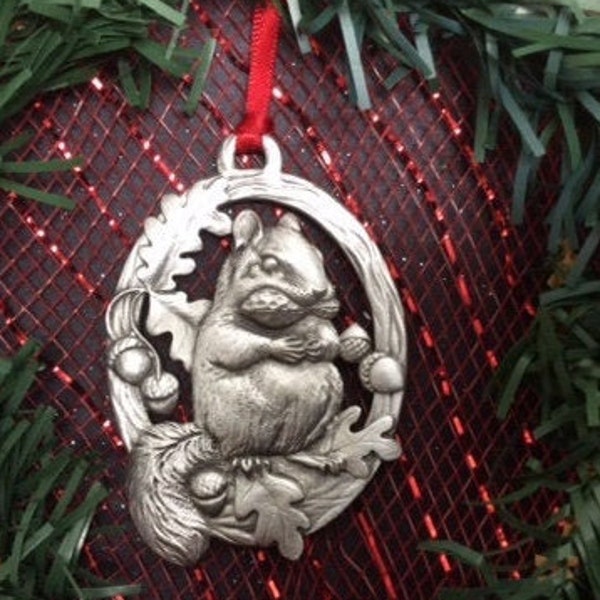 Chipmunk Pewter Christmas Ornament - Chipmunk Ornament - Chipmunk Decoration - Pewter Chipmunk - Christmas Tree Decorations