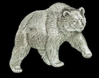 Grizzly Bear  Pewter Lapel Pin - Hat pin