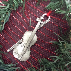 Décoration de Noël en étain pour violon ou violon - Décorations pour sapin de Noël