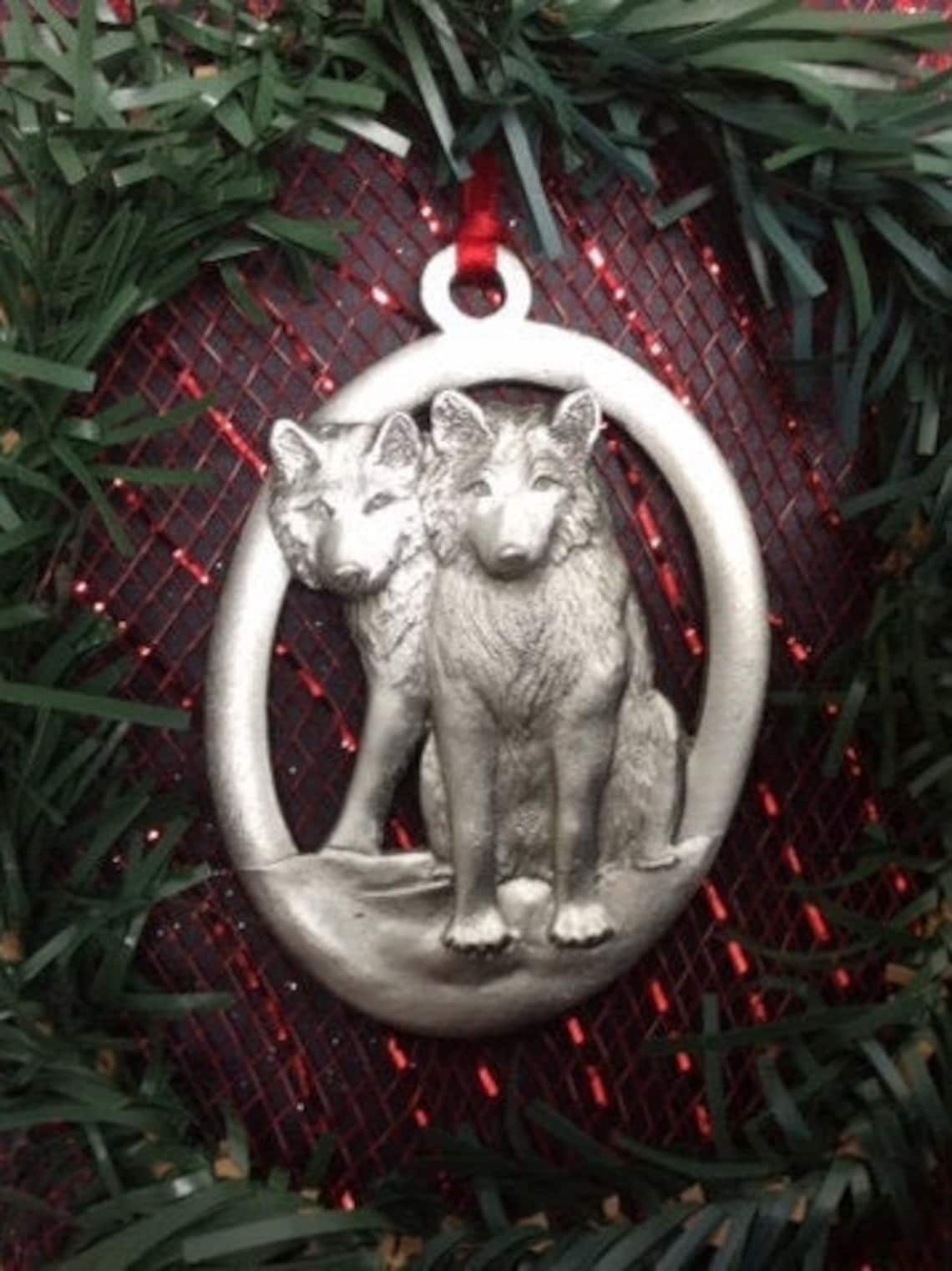 Wolves Pewter Christmas Ornament Pewter Wolves Wolves Etsy UK