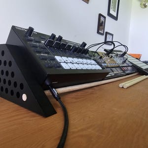 Custom portable selectable angle extended synthesizer stand, perfect for samplers, interface, or tablets, gift idea for musicians