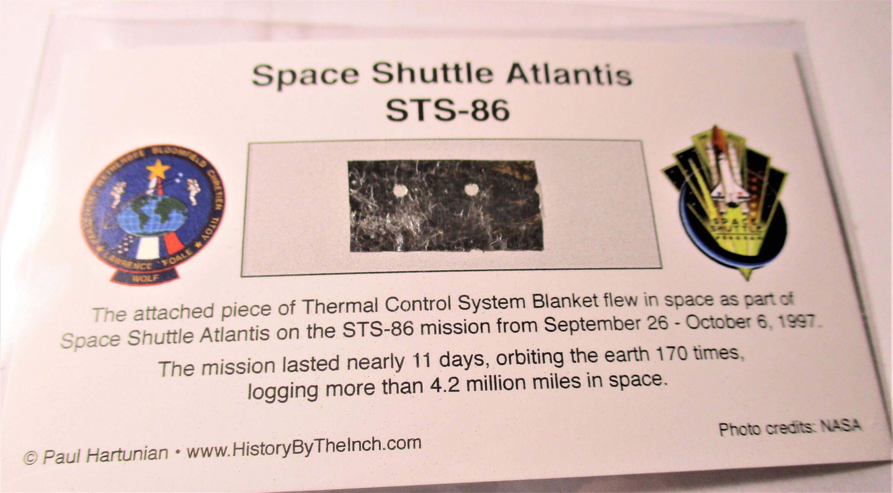 Space Flown Thermal Blanket Piece Space Shuttle Atlantis Etsy