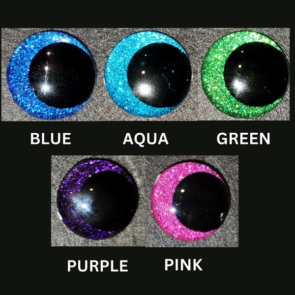 Glitter Safety Eyes for amigurumi crochet | Kawaii - Cute - Standard - Snowflake | Various sizes | Hand made