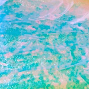 RARE- Old Spectrum Iridized Sky Egyptian Blue Wispy Stained Glass #105
