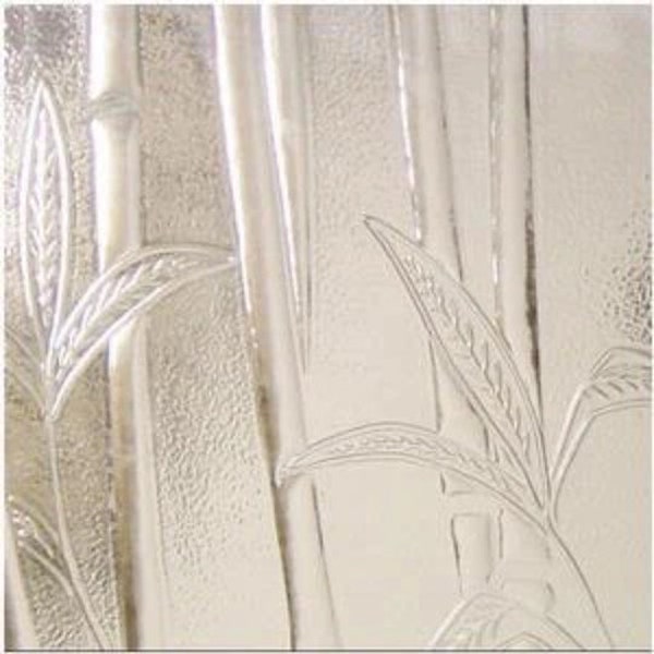 Pressed Bamboo Leaf Design Clear 4mm thick Stained Glass BB01