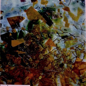 RARE ! Halloween Collage Stained Glass  #601