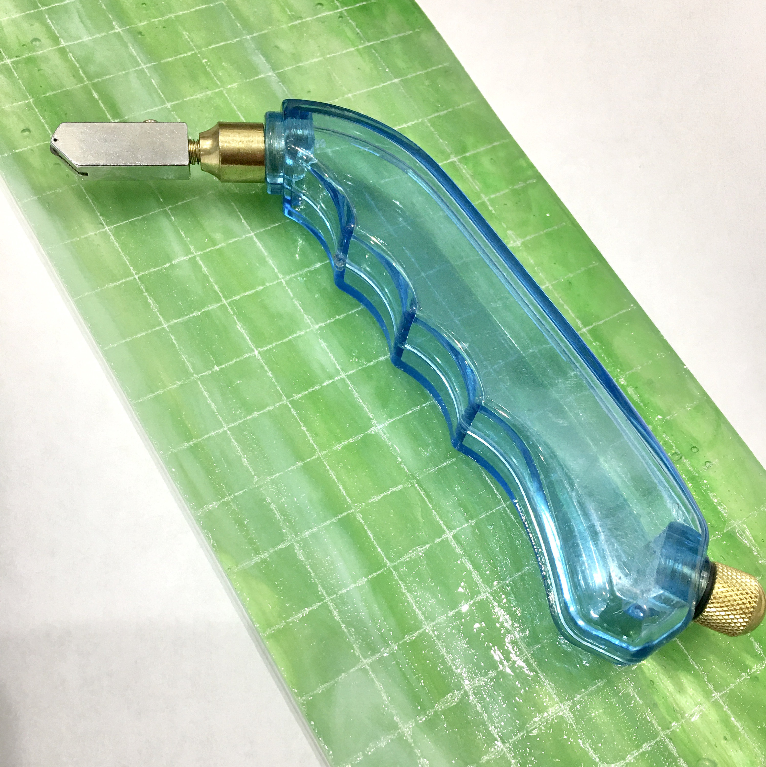 Toyo Oil Glass Cutter Brass Handle TC17B Supercutter Straight Head