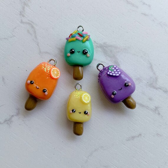 Polymer Clay Kawaii Popsicle Ice Cream Cute Summer Charm Etsy