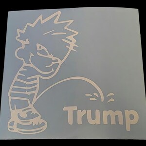 Calvin piss on Trump decal