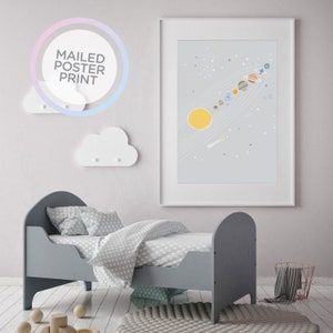 Estrellas y constelaciones espacio bebé habitación cartel, cartel de la guardería, cartel del bebé, arte impreso de la guardería, decoración de la guardería, pared que cuelga