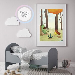 Die Heuschrecke und die Ameisen Märchen Babyzimmer Meerestier Poster, Kinderzimmer Poster, Kinderzimmer Druck Kunst, Kinderzimmer Dekor, Wandbehang