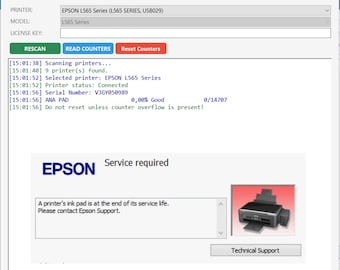 Waste Ink Pad Counter Reset Utility - METEHAN Printer Maintenance Tool