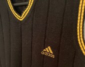 Vintage 00s black and yellow Adidas sweater vest size S
