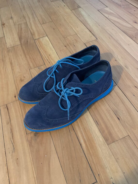 Vintage 00s blue Cole Haan oxfords "blue suede sho