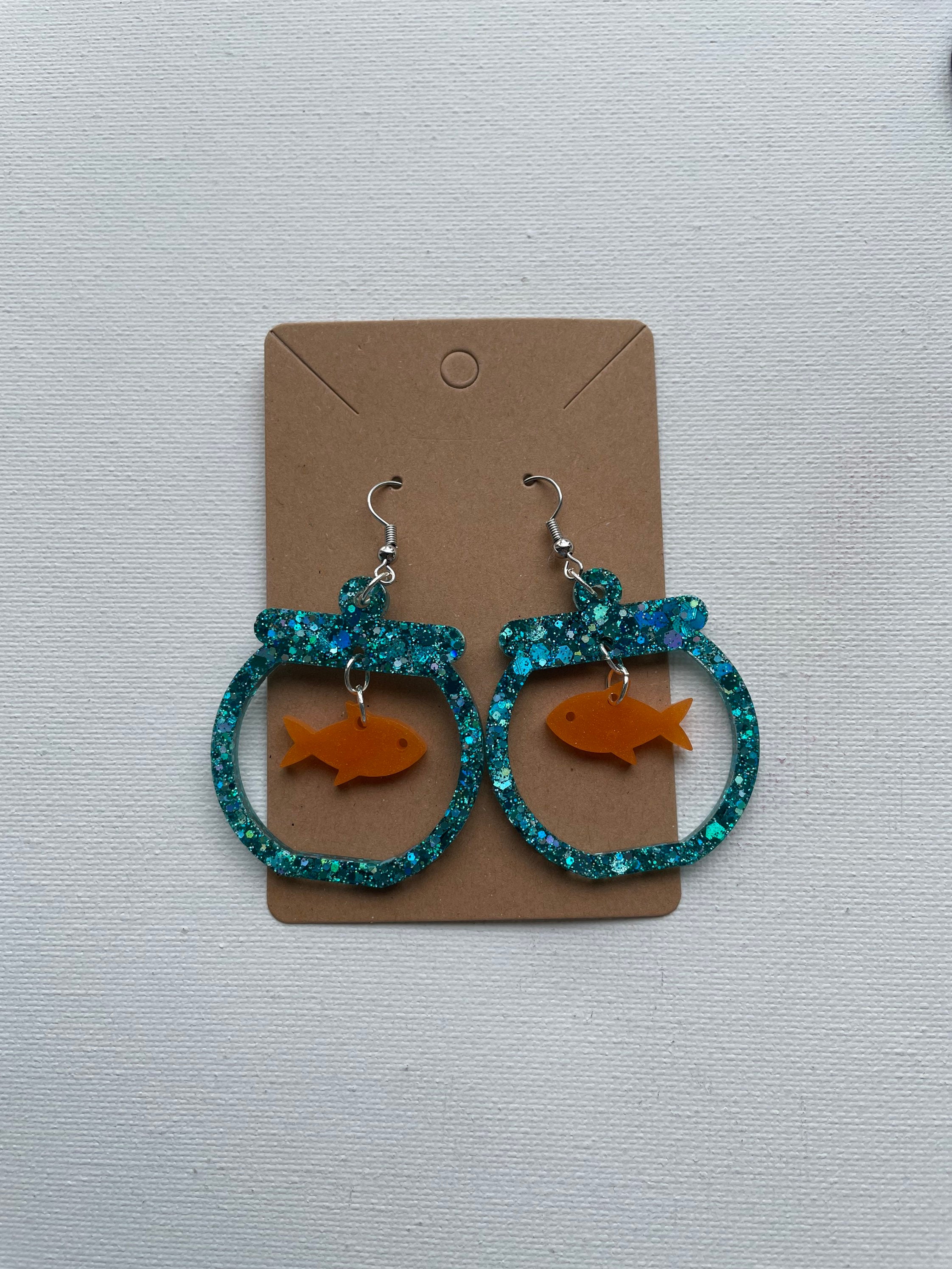 Fish Bowl Earrings Etsy Canada