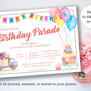 Drive By Birthday Parade Invitation, Quarantine Birthday Invitation, Social Distancing Party, Stay at Home Birthday Invitation