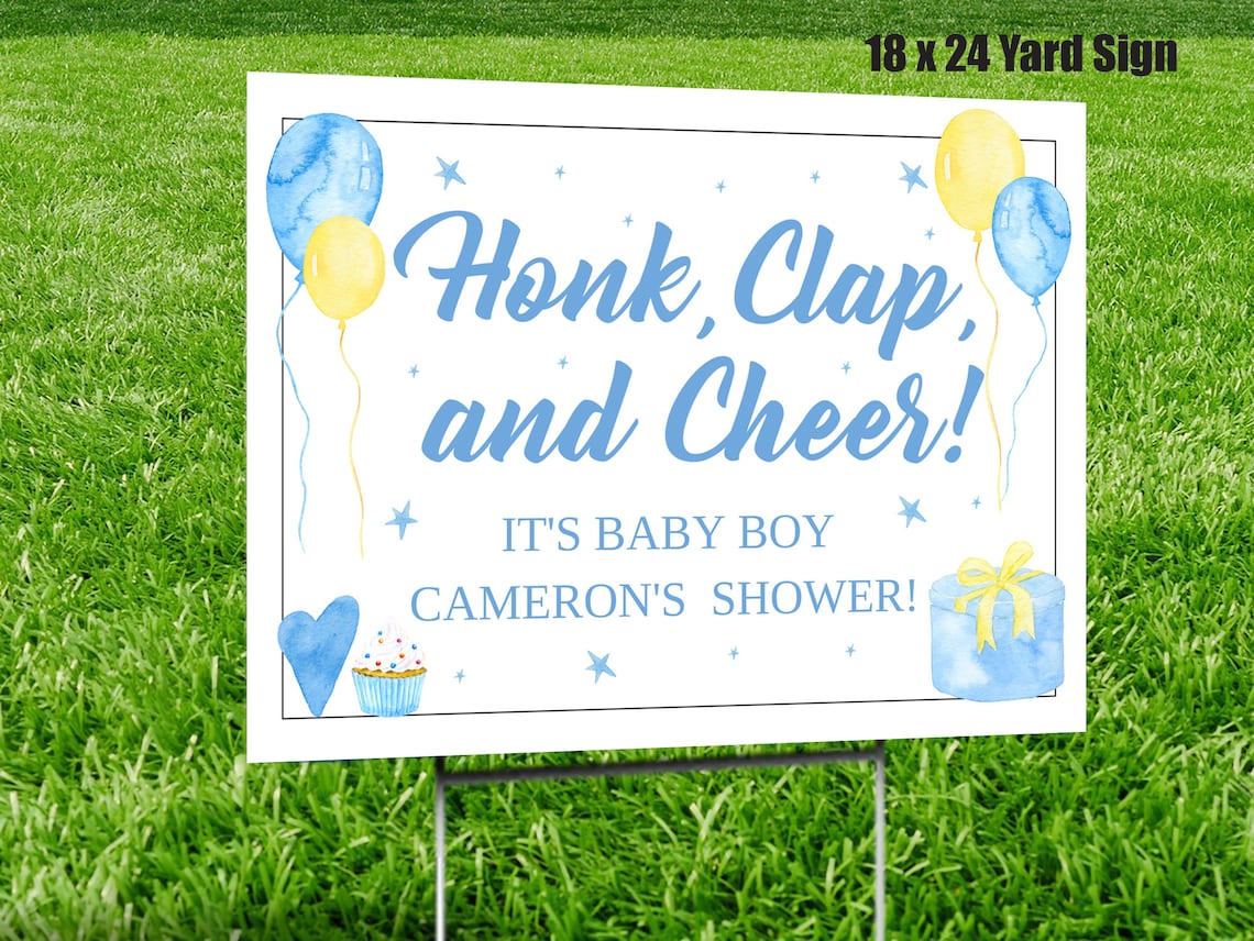 Baby Shower Yard Sign Design Lawn Sign Baby Shower Parade Etsy