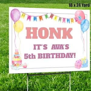 Birthday Parade Yard Sign, Lawn Sign, Birthday Parade yard sign, Drive By Announcement Lawn Signs, Honk, Quarantine Birthday