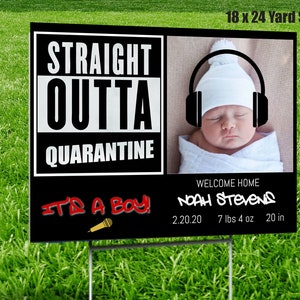 Quarantine Baby Yard Sign Design, Yard Stork Sign Design, Hip hop, yard sign Design, Birth Announcement Lawn Signs, It&#39;s a Girl, It&#39;s a Boy