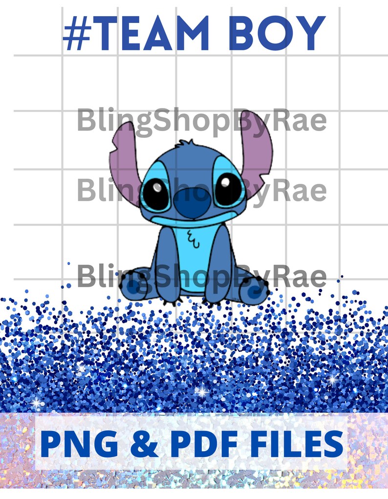 Stitch Angel Gender Reveal PNG Digital Download PNG PDF Etsy