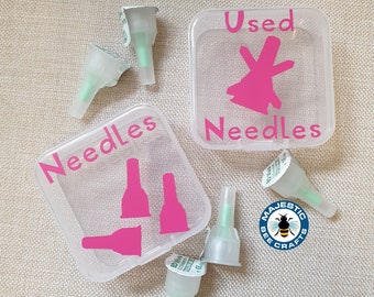 Diabetic Needle / Used Needle Storage Small Container Set for Handbag/Pocket or Bag (Various Colours) Diabetes | Type 1 Diabetic | Type 2