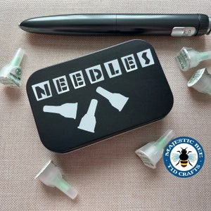 Insulin Pen Needle Storage Tin: Portable Diabetes Supplies Container, Type 1 Diabetic, Type2, Kwikpen