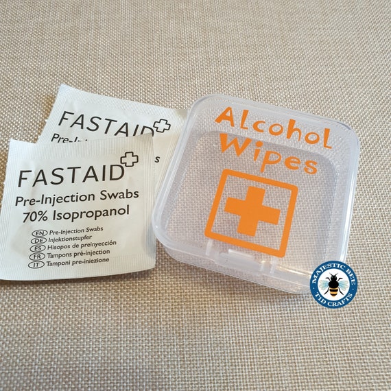 Alcohol Wipes Small Travel Container: Diabetic Injection Prep - Diabetes Bag - Type 1 - First Aid