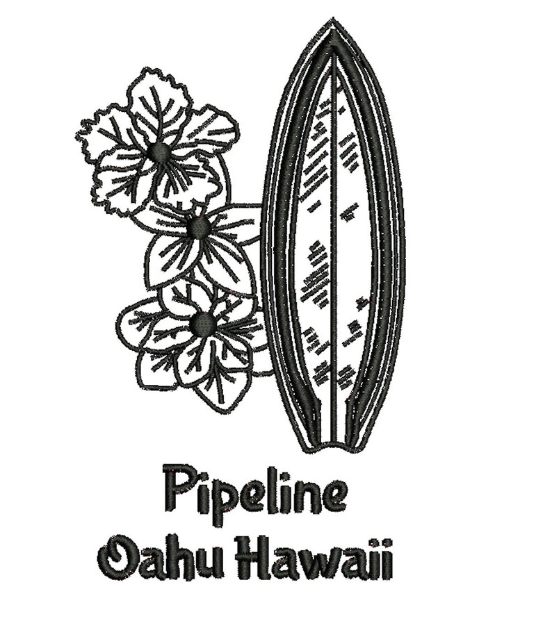 Hawaii Embroidery File Etsy