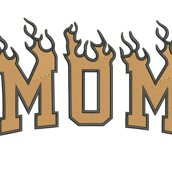 MOM flames embroidery file