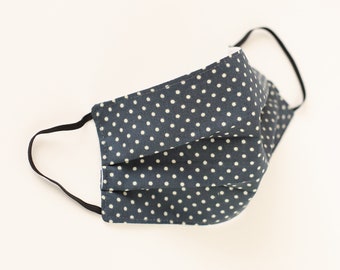 Reusable Washable 100% Cotton Face Mask - Greyish Green Dot - Made in the UK