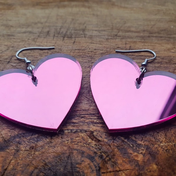 Gold and Pink Acrylic Earrings main image 1