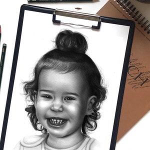 Loved one portrait, hand drawn drawing from photo, unique personalized gift, realistic drawing, portrait commission