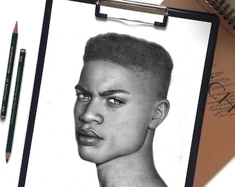 drawing from photo | custom realistic portrait drawing / illustration | realistic portrait from photo made with graphite pencil