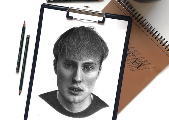 Hand drawn portrait from photo, unique personalized gift, charcoal drawing from photo