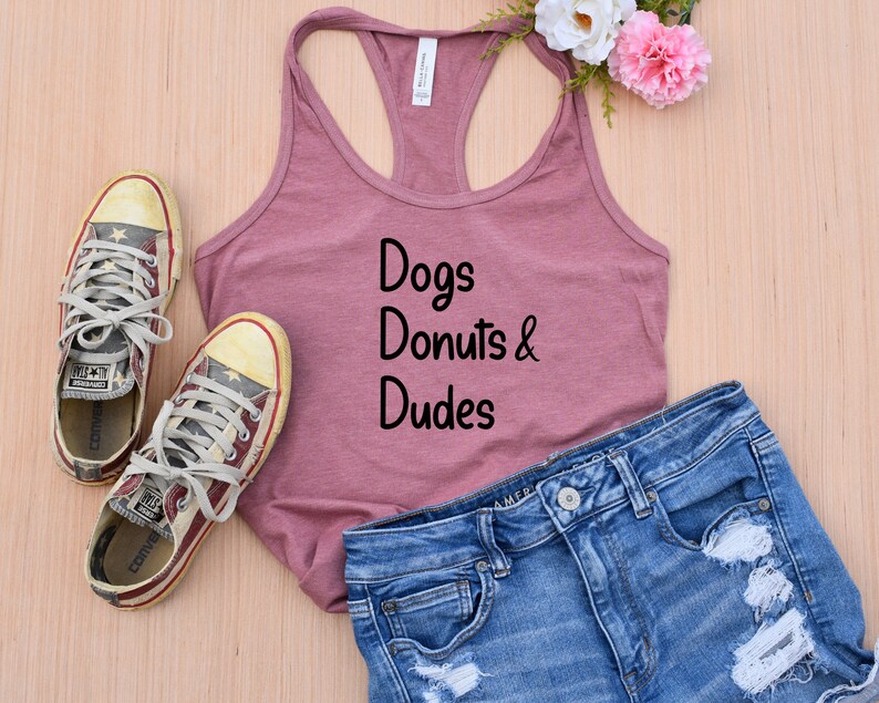 Gift Her Under 30 Funny Donut Shirt Donut Lover Gift Gray Tank Graphic Tank Top Dog Lover Tank Top Donut Tee Dog Lover Gift Idea