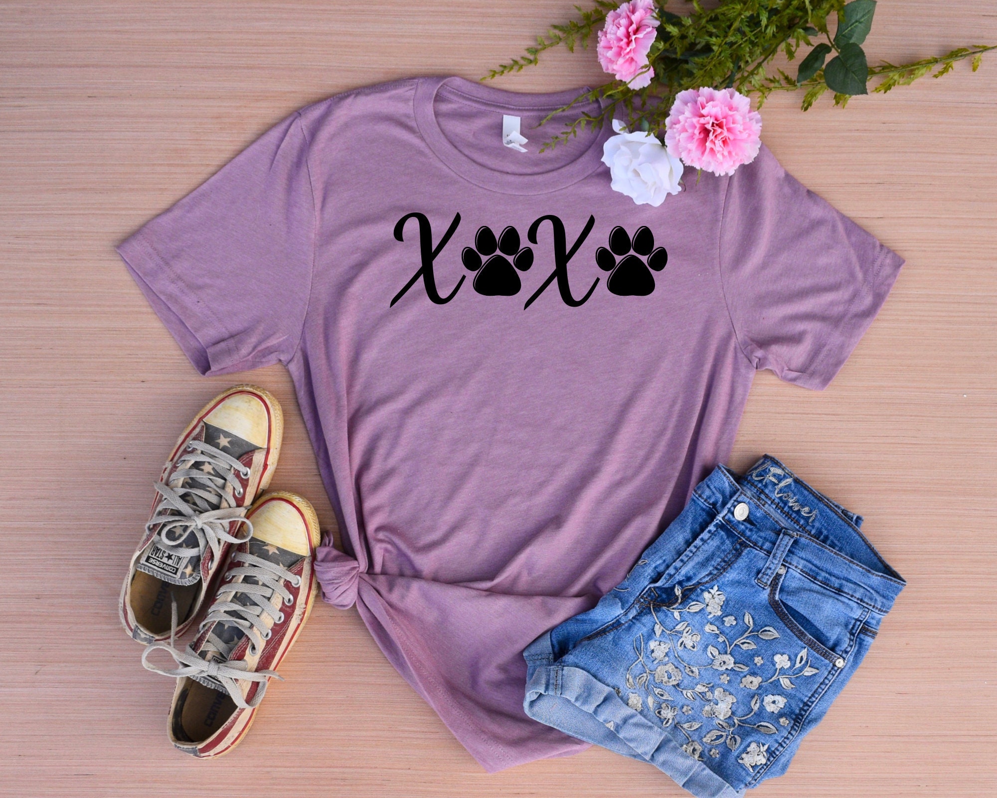 Dog Paw Shirt Paw Tshirt Paw Print Tshirt XOXO Shirt Women Etsy