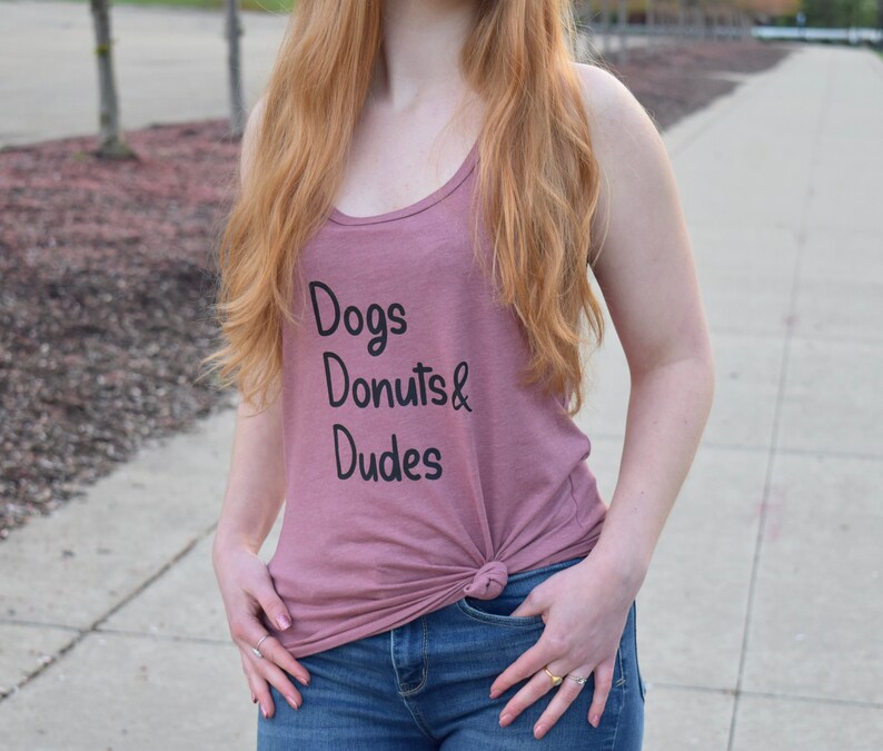 Gift Her Under 30 Funny Donut Shirt Donut Lover Gift Gray Tank Graphic Tank Top Dog Lover Tank Top Donut Tee Dog Lover Gift Idea