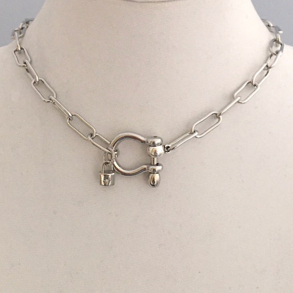 Carabiner sale clasp necklace