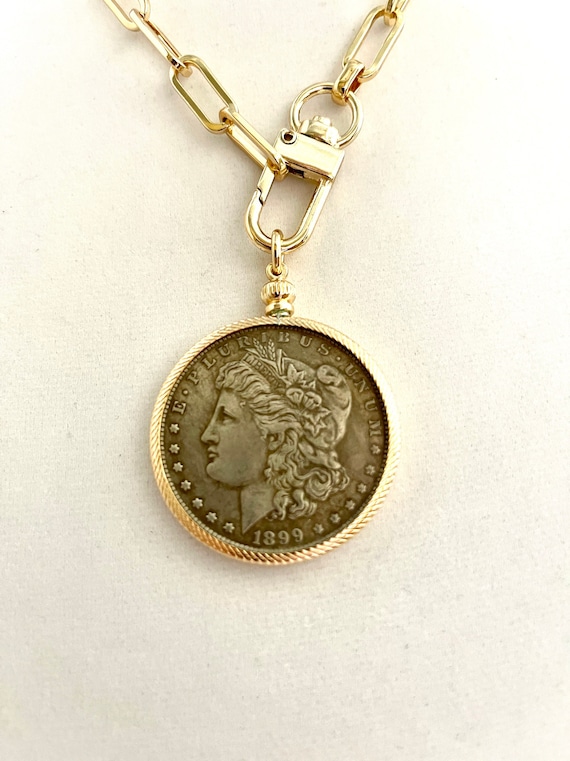 Burnished Silver Coin Necklace