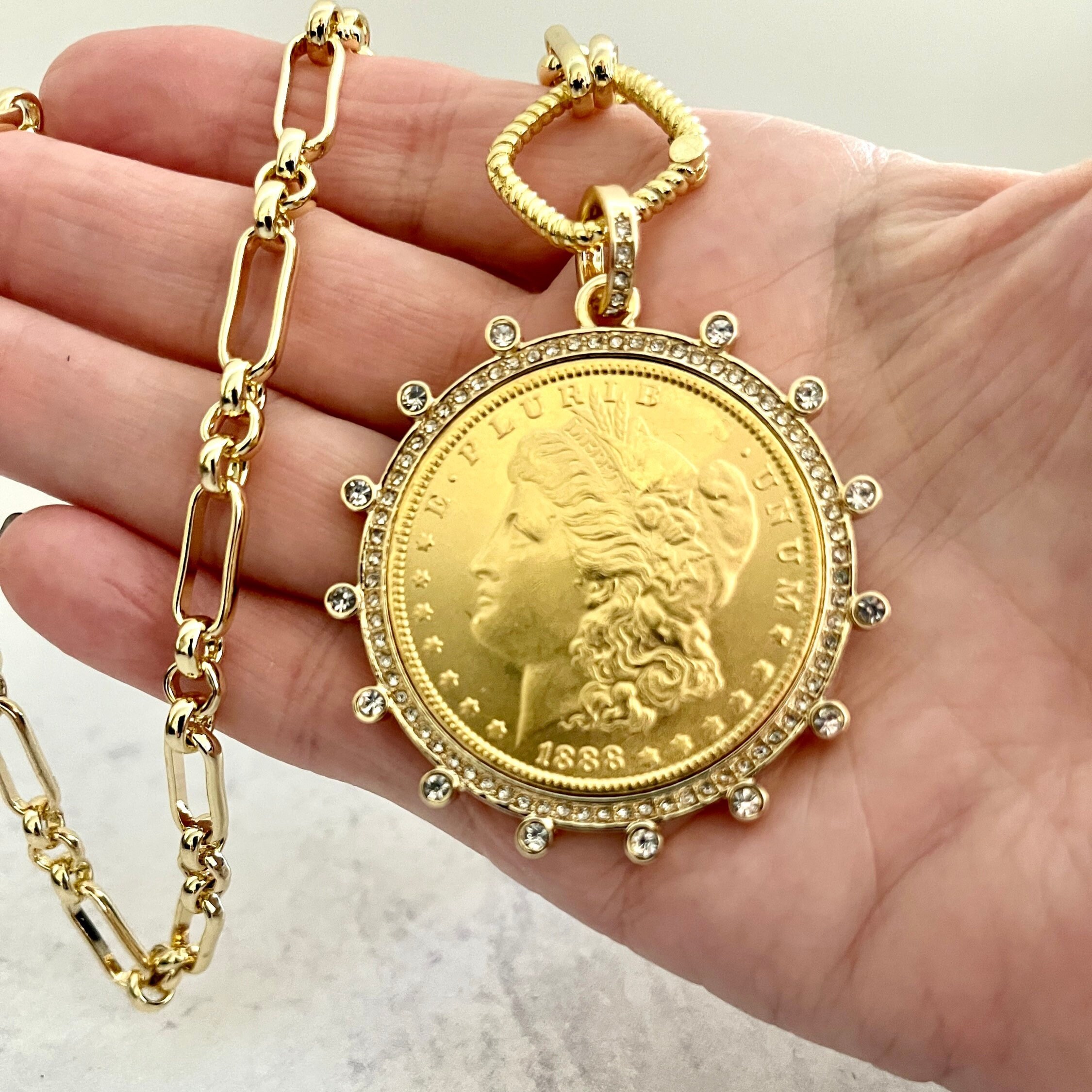 20 dollar gold on sale coin necklace
