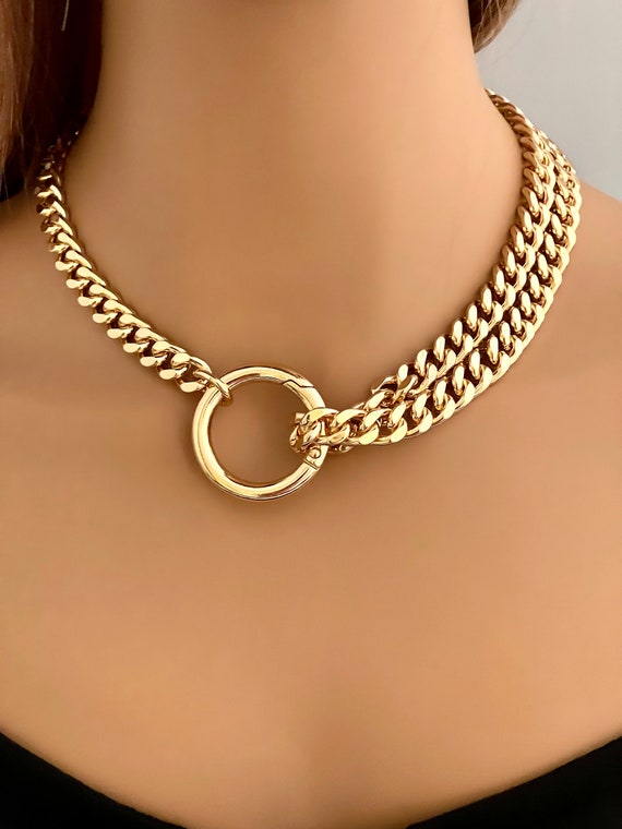 Chunky Gold Miami Cuban Chain Necklace 